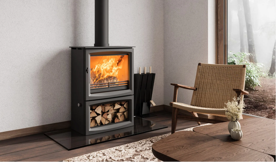 Wood stove living room